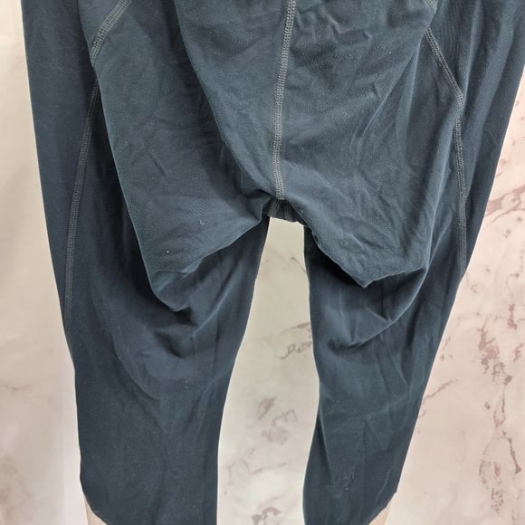 Athleta Leggings Womens Medium Green White Mesh Salutation Colorblock Power Vida - Picture 8 of 13